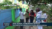 Aksi Sosial Komunitas Sepeda Bagi Masker dan Semprot Disinfektan di Pemukiman Padat