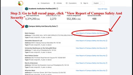 How to check history data of college Campus Safety And Security?