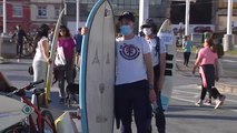Manifestación de surfistas en A Coruña