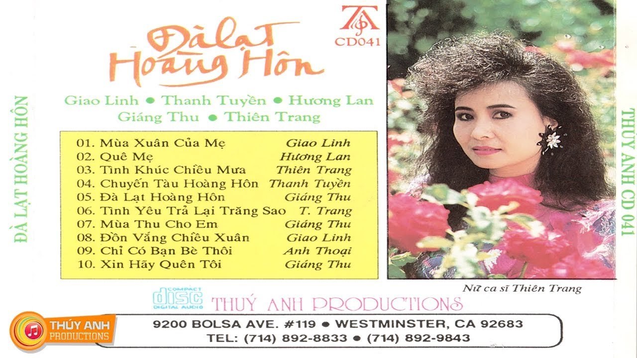 NHẠC TRỮ TÌNH HẢI NGOẠI - ALBUM ĐÀ LẠT HOÀNG HÔN -  GIAO LINH, HƯƠNG LAN, THIÊN TRANG, THANH TUYỀN