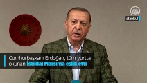 Cumhurbaşkanı Erdoğan, tüm yurtta okunan İstiklal Marşı’na eşlik etti