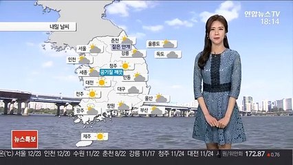 [날씨] 전국 구름 많고 공기 깨끗…평년기온 회복