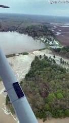 Wixom Lake Flows Over Collapsed Dam Wall