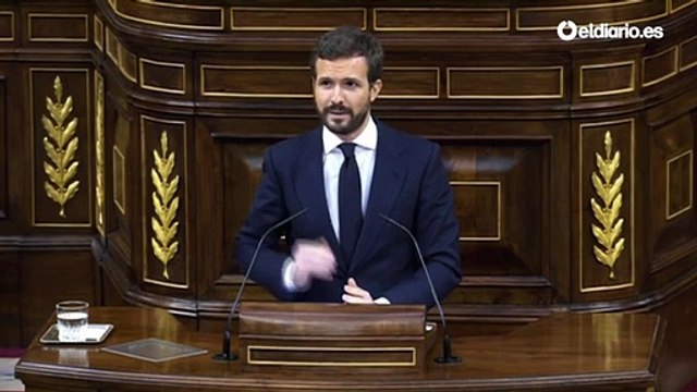 Casado, a Sánchez: “Nosotros no usamos a ETA, el que le acaba de susurrar el agradecimiento de su abstención a los batasunos ha sido usted”