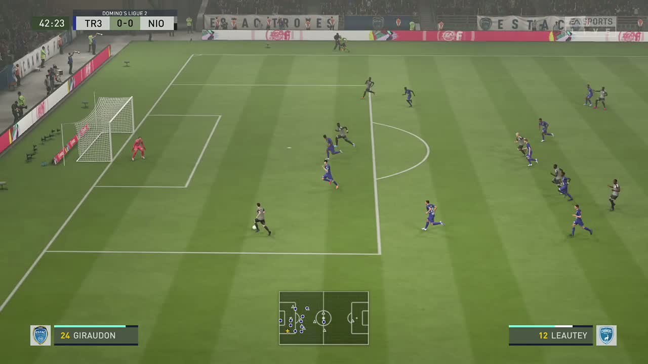 ESTAC Troyes - Chamois Niortais sur FIFA 20 : résumé et buts (L2 - 38e journée)