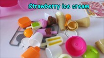 Toy ice cream cart learn colors names foods lollipop candy chocolate strawberry ice cream kids toy