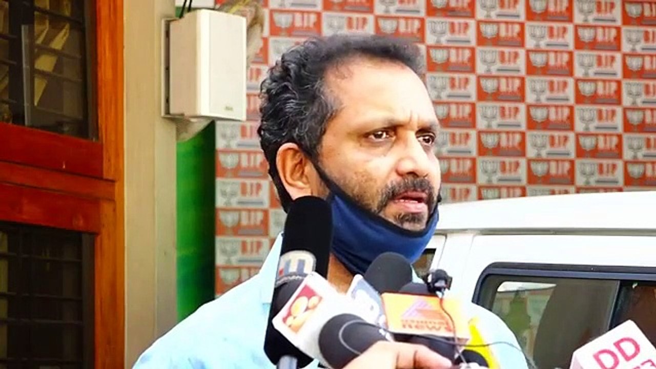ബിജെപി സംസ്ഥാന അധ്യക്ഷൻ കെ.സുരേന്ദ്രൻ തിരുവനന്തപുരത്ത് മാധ്യമങ്ങളെ കാണുന്നു - 20May2020