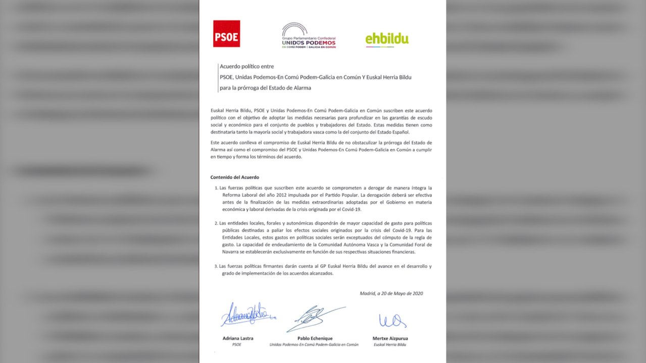 Gobierno pacta con Bildu la derogación "íntegra" de la reforma laboral