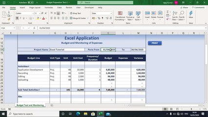 How To Create Budget Format In Excel In English