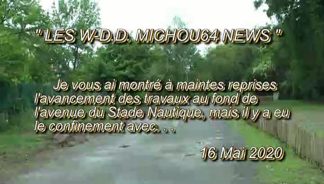 LES W-D.D. MICHOU64 NEWS - 16 MAI 2020 - PAU - L'ARRÊT DES TRAVAUX AU FOND DE L'AVENUE DU STADE NAUTIQUE