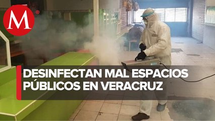Desinfectan con máquina de humo en Minatitlán, Veracruz