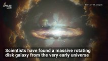 Massive Rotating Disk Galaxy Discovered in the Very Early Universe