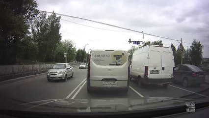 Van Swerves Into and Snaps Power Pole