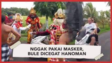 Saat Bule di Bali Nggak Pake Masker Dicegat "Hanoman"