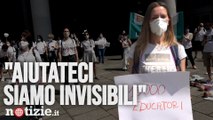 Protesta degli educatori in Regione Lombardia: 