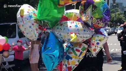 Los Angeles Police go all-out to help 8-year-old celebrate quarantined birthday