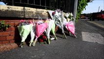 Flowers at murder scene in Billinge