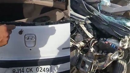 भरतपुर एक्सीडेंट : गैस टैंकर में घुसी कार, दो महिलाओं समेत चार की मौत