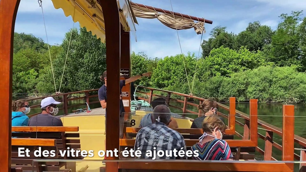Balade en Gabare Norbert sur la Dordogne depuis La Roque Gageac, avec de nouvelles précautions liées à l'épidémie de coronavirus