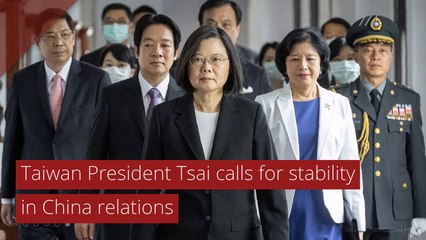 Taiwan President Tsai calls for stability in China relations, and other top stories from May 22, 2020.