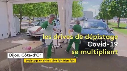 Covid-19 : A Dijon, un test en drive vite fait bien fait