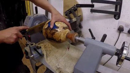 Woodturning - One Big Ugly Burl into a dragon egg !