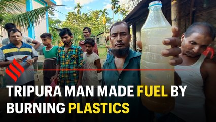 Tripura man made fuel by burning single-use plastics