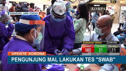 Pengunjung Mal Jalani Tes Swab Corona