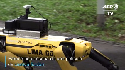 Un perro robot controla distancia entre las personas en parque de Singapur