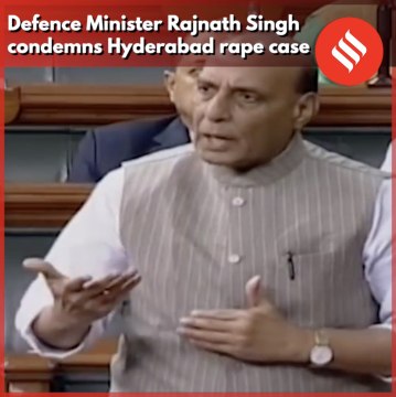 Defence Minister Rajnath Singh condemns Hyderabad rape case