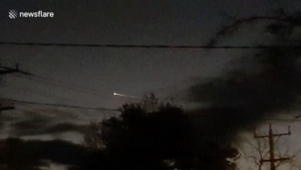 Space debris re-entering atmosphere lights up night sky above southeast Australia