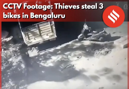 CCTV Footage: Thieves steal 3 bikes in Bengaluru