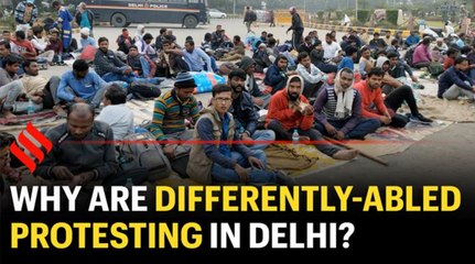 Denied jobs in Railways: differently-abled protest in Delhi again