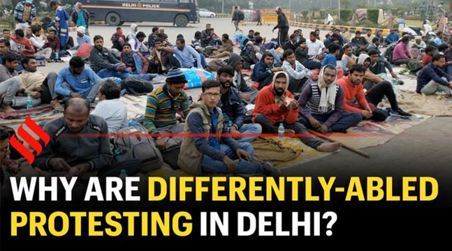 Denied jobs in Railways: differently-abled protest in Delhi again