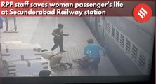 Watch RPF staff saves woman passenger's life at Secunderabad Railway station