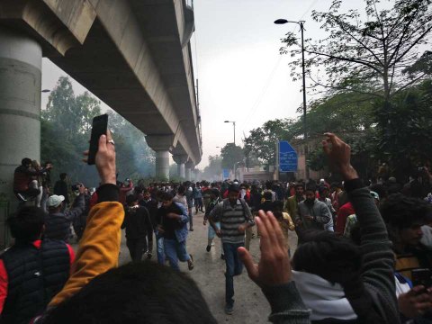 CAB protest at Jamia: Cops lathicharge students