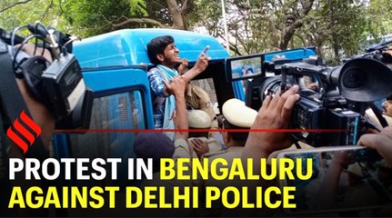 Protests in Bengaluru against Delhi Police inaction, about 50 arrested