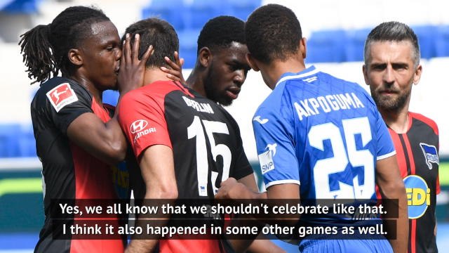 Hoffenheim coach defends Hertha hugs