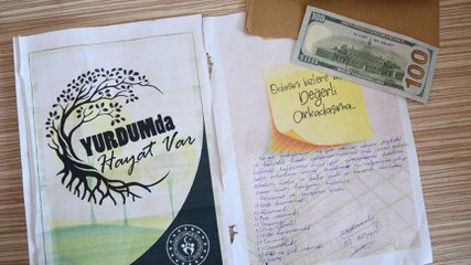 Karantinada kaldıkları yurt odasında öğrencilere para bıraktılar