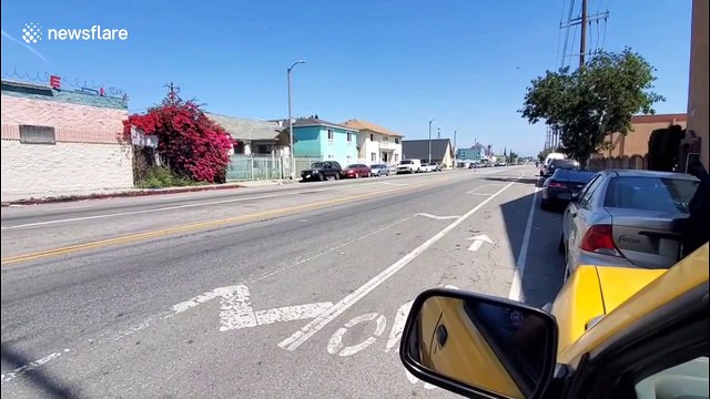 Reckless driver avoids SPIKE STRIPS while chased by Los Angeles Police