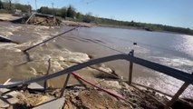 Heavy Rainfall Destroys Bridge Connecting Highway in Michigan