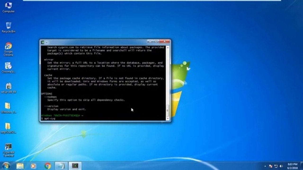 Run Linux terminal in Windows 7,8 or 10