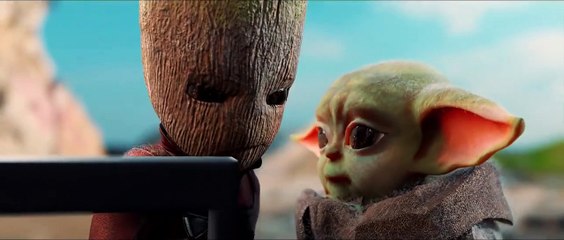 Baby Yoda meets Baby Groot