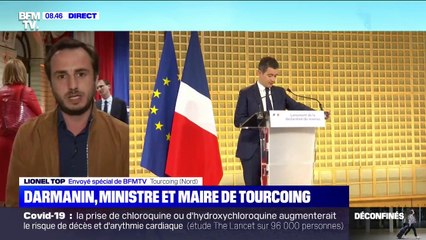 Tải video: Le ministre Gérald Darmanin s'apprête à se réinstaller dans son fauteuil de maire à Tourcoing