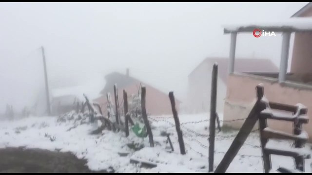 Giresun yaylalarında 'mayıs karı' yaylacıları şaşırttı