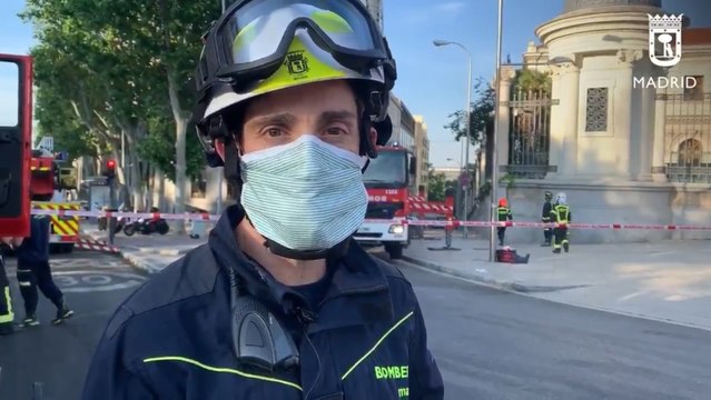 Bomberos indican numerosos daños materiales tras derrumbe de cúpula en Madrid