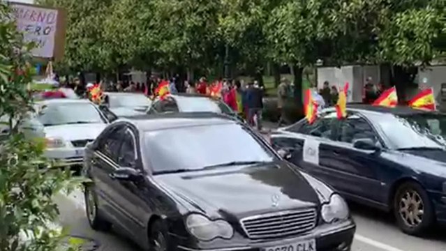 Manifestantes en la concentración organizada por la ultraderecha en Oviedo