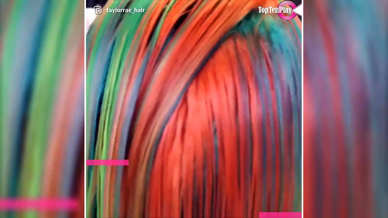 Elle réalise de magnifiques colorations arc-en-ciel