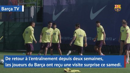 Barcelone - Le président Bartomeu rend visite aux joueurs