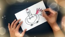H is for Hen Drawing using Crayons | How to draw a cute Hen with capital letter H | Drawing Tutorial